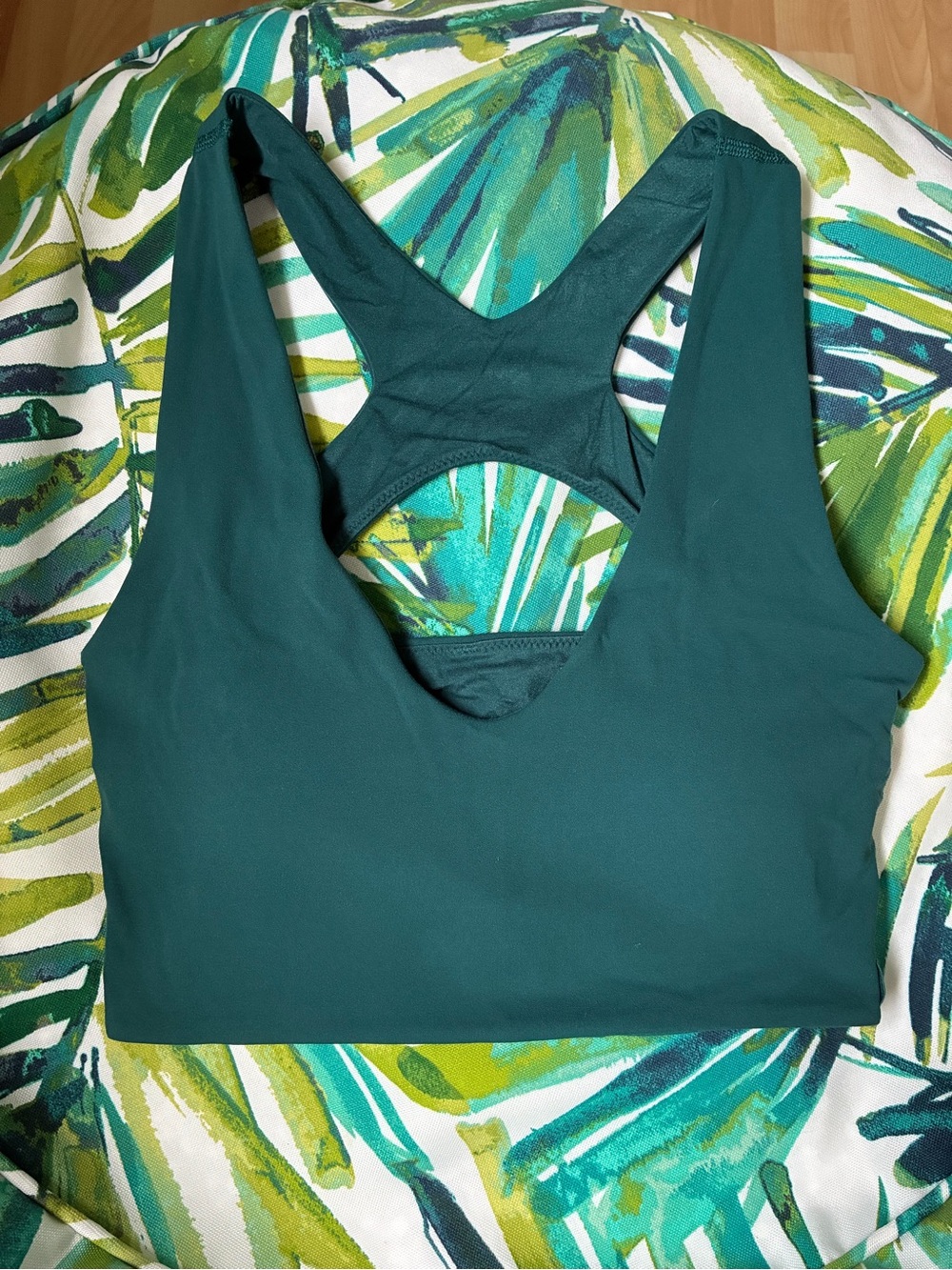 Lululemon Everyday Scoop Neck Crop Bra- Deep Teal-XXS